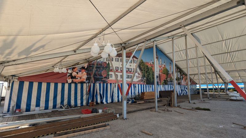 Fischer's Stiftungszelt Biergartenrohbau (23.08.2024) Fischer's Stiftungszelt Biergartenrohbau
