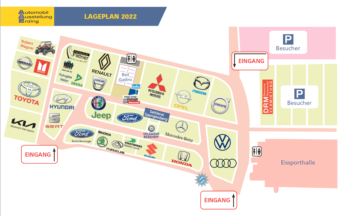 Lageplan Automobilausstellung Erding AAE 2022