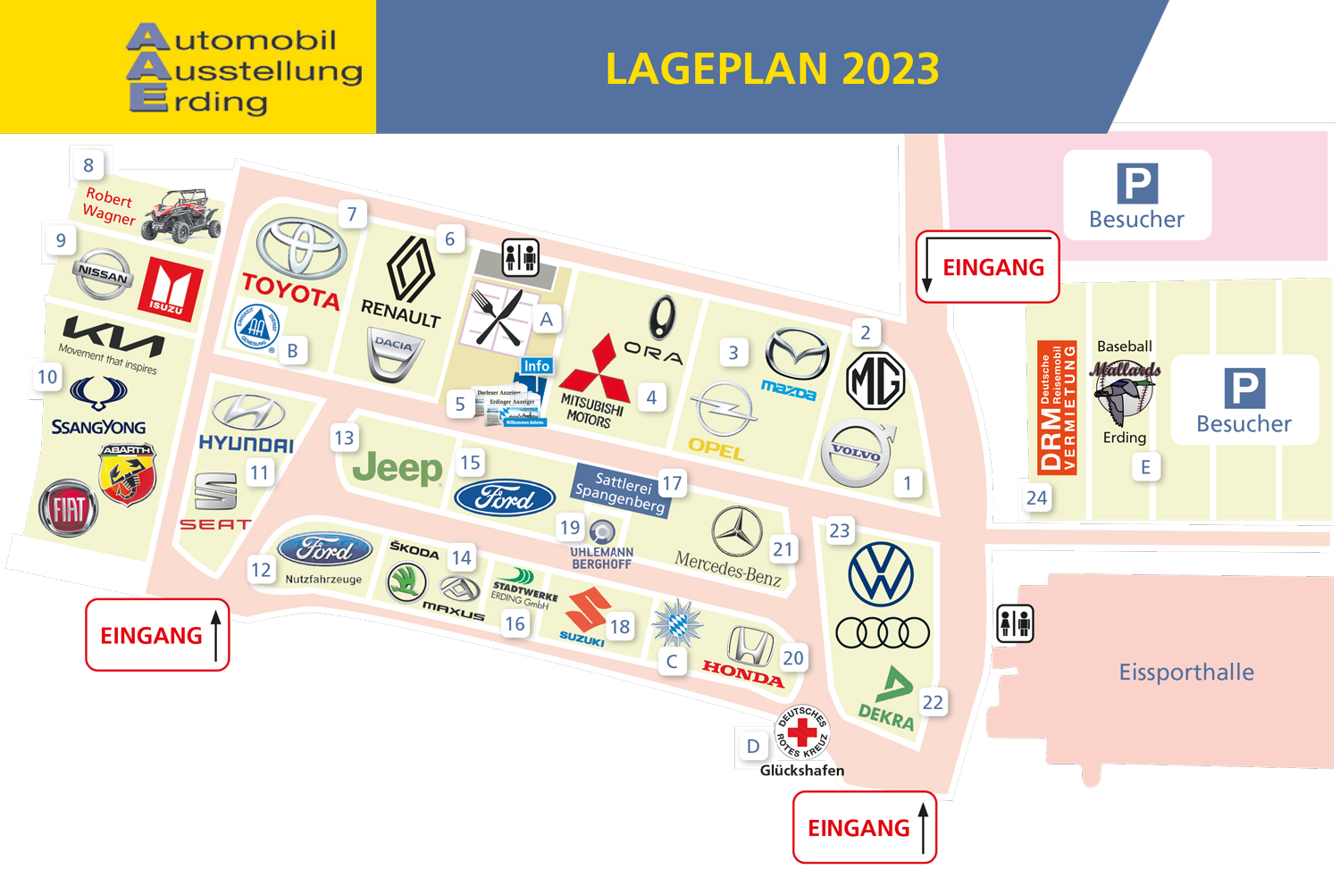 Lageplan Automobilausstellung Erding AAE 2023