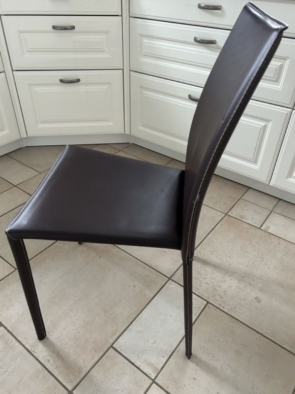 Esszimmerstühle Leder braun 6 Stk.