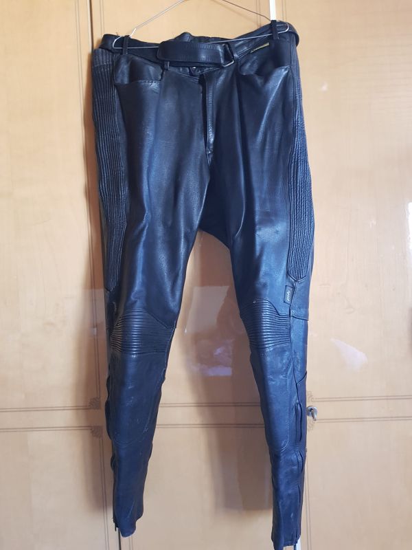 Motorrad Hose Leder schwarz