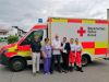 Quelle: BRK - Auf dem Foto v.l.: Andreas Lindner, Alexandra Lagerbauer, Siegfried Lagerbauer, Sarah Magura, Nadine Maier und Chiara Iffländer (beide stellvertretend für den Rettungsdienst)