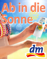 Werbebanner ab in die Sonne mit dm